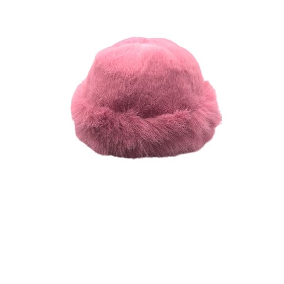 2/$30 Faux Fur Mink Pink Peach One Size Hat Brimless Plush Fluffy Skiing Warm - Picture 4 of 9